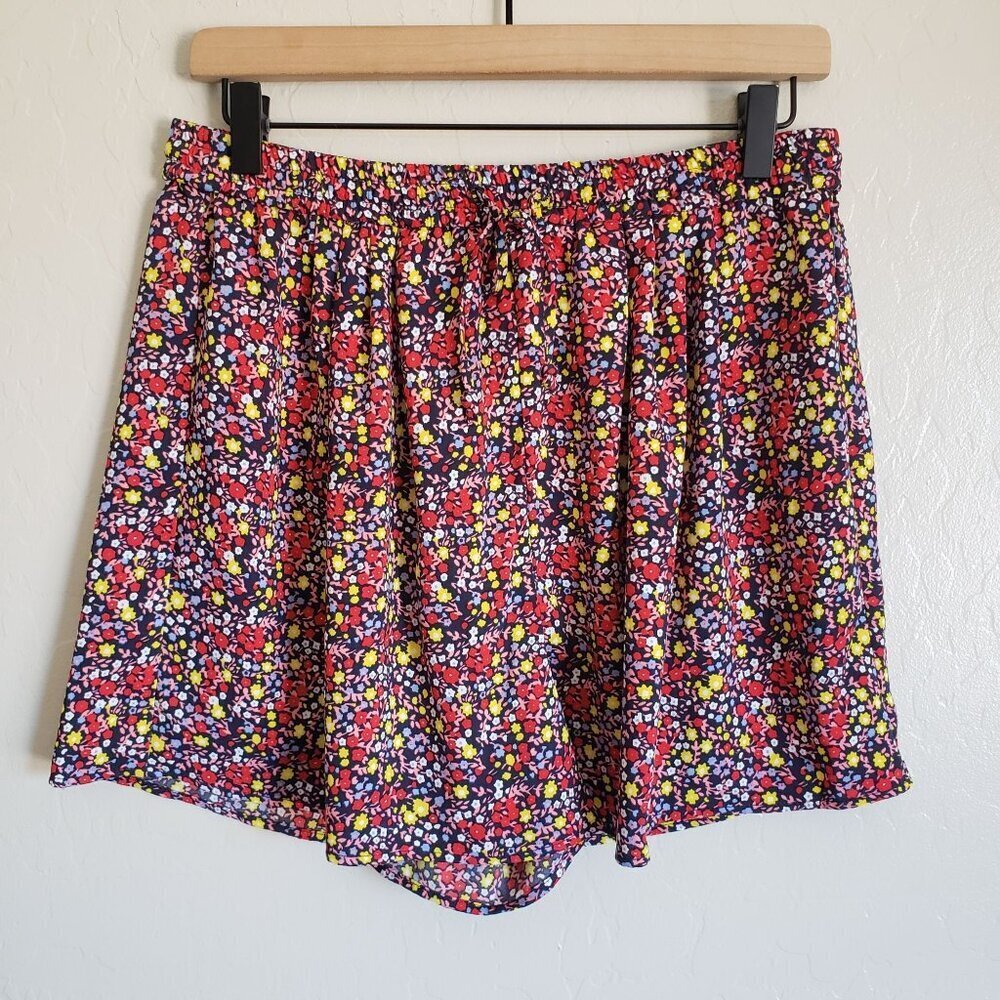 J.Crew Easy Pull On Shorts Ditsy Floral High-Rise Red/Multi Size S Summer Spring